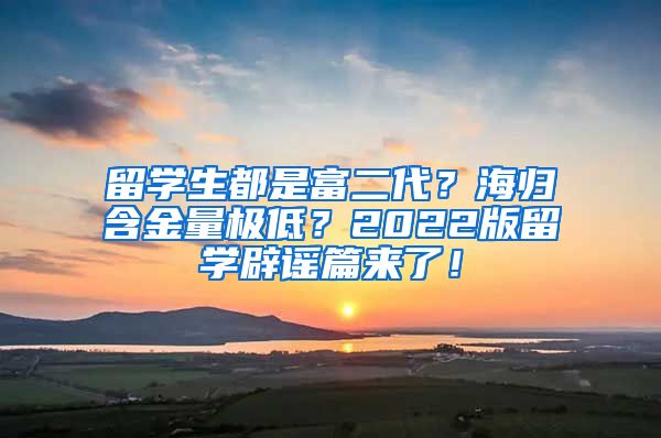 留学生都是富二代？海归含金量极低？2022版留学辟谣篇来了！