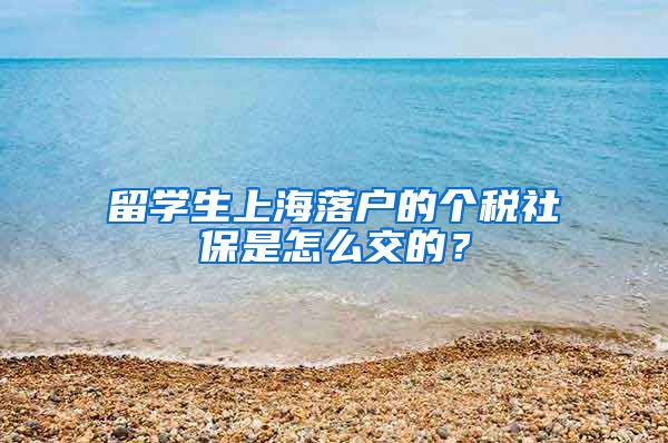 留学生上海落户的个税社保是怎么交的？