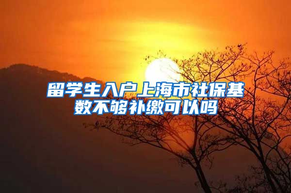 留学生入户上海市社保基数不够补缴可以吗