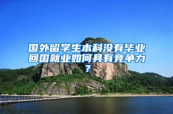 国外留学生本科没有毕业回国就业如何具有竞争力？