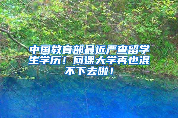 中国教育部最近严查留学生学历！网课大学再也混不下去啦！