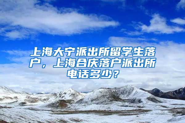 上海大宁派出所留学生落户，上海合庆落户派出所电话多少？