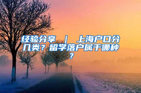 经验分享 ｜ 上海户口分几类？留学落户属于哪种？