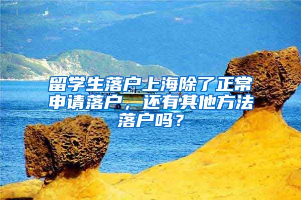 留学生落户上海除了正常申请落户，还有其他方法落户吗？