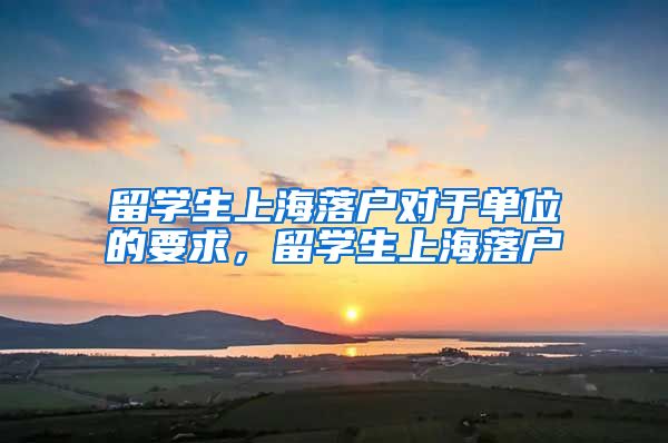 留学生上海落户对于单位的要求，留学生上海落户