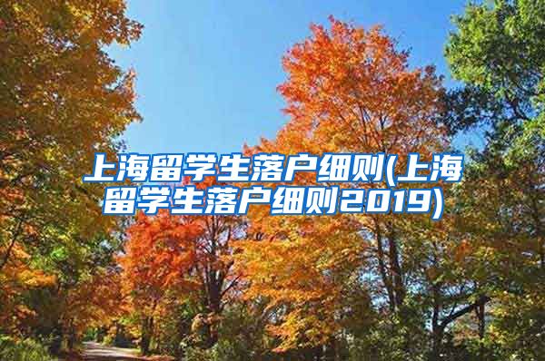 上海留学生落户细则(上海留学生落户细则2019)