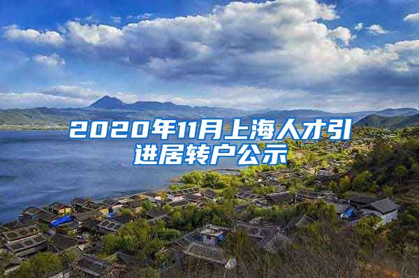 2020年11月上海人才引进居转户公示