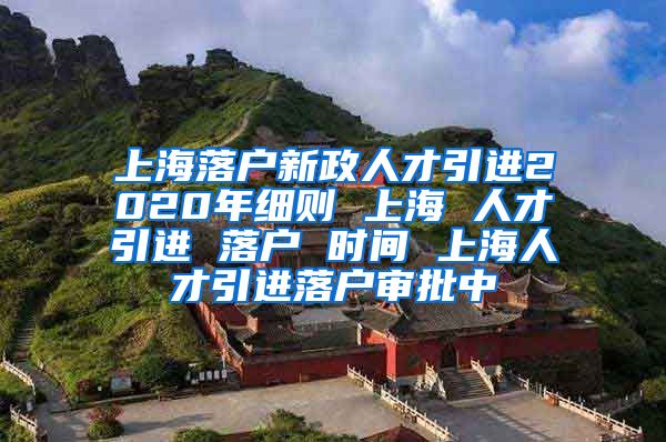 上海落户新政人才引进2020年细则 上海 人才引进 落户 时间 上海人才引进落户审批中