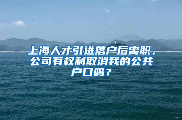 上海人才引进落户后离职，公司有权利取消我的公共户口吗？