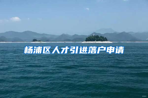 杨浦区人才引进落户申请