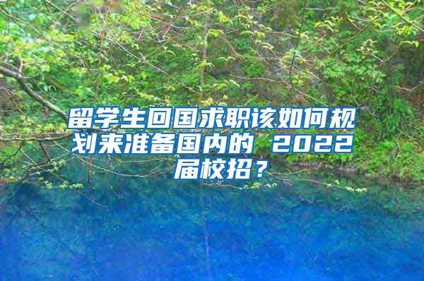 留学生回国求职该如何规划来准备国内的 2022 届校招？