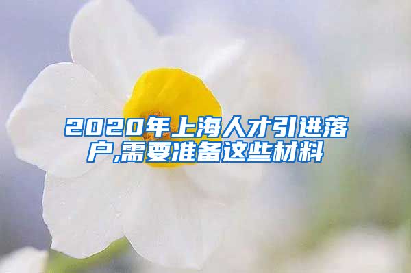 2020年上海人才引进落户,需要准备这些材料