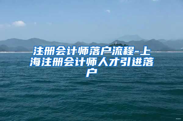 注册会计师落户流程-上海注册会计师人才引进落户