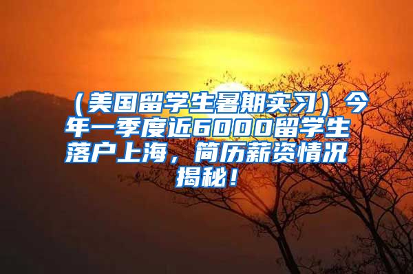 （美国留学生暑期实习）今年一季度近6000留学生落户上海，简历薪资情况揭秘！