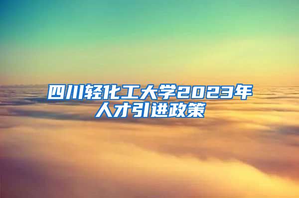 四川轻化工大学2023年人才引进政策