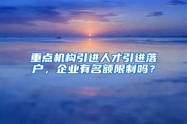 重点机构引进人才引进落户，企业有名额限制吗？