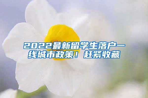 2022最新留学生落户一线城市政策！赶紧收藏