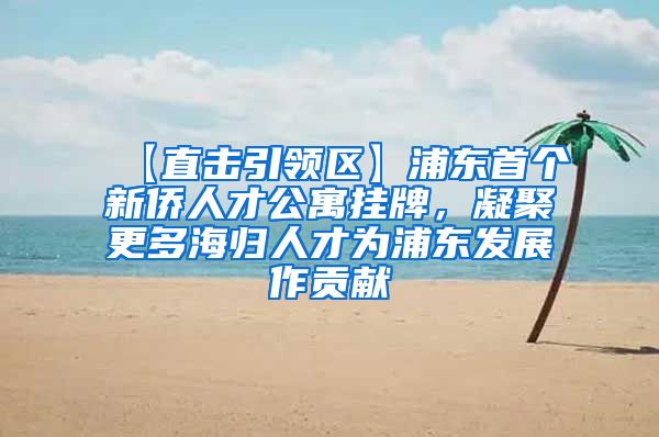 【直击引领区】浦东首个新侨人才公寓挂牌，凝聚更多海归人才为浦东发展作贡献