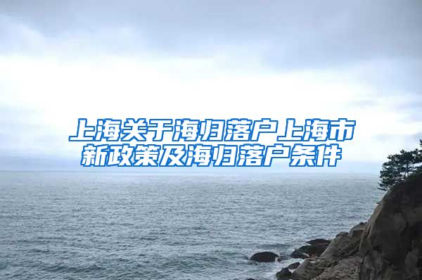 上海关于海归落户上海市新政策及海归落户条件