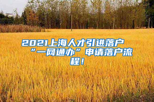 2021上海人才引进落户“一网通办”申请落户流程！