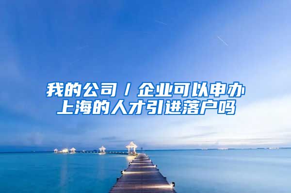 我的公司／企业可以申办上海的人才引进落户吗