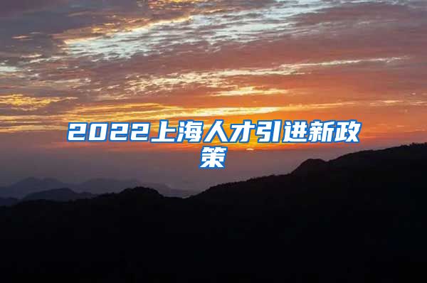 2022上海人才引进新政策