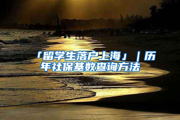 「留学生落户上海」｜历年社保基数查询方法