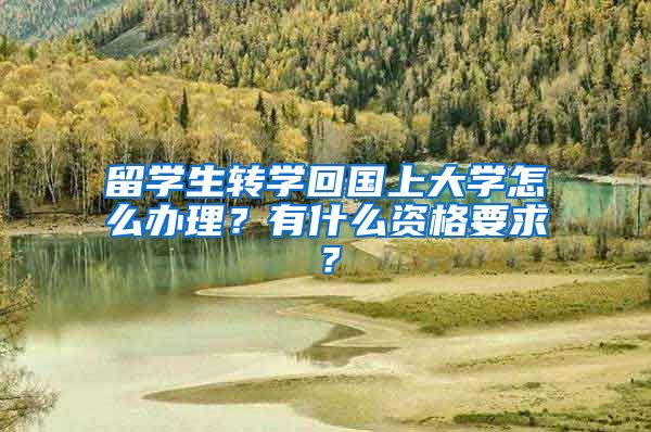 留学生转学回国上大学怎么办理？有什么资格要求？