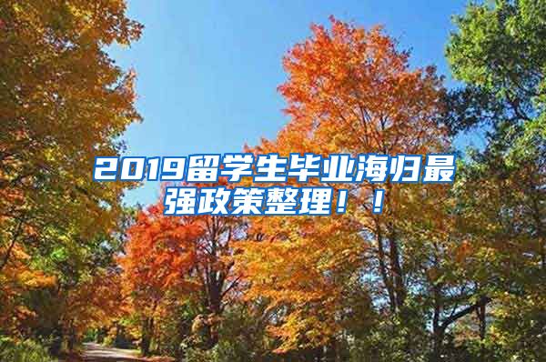 2019留学生毕业海归最强政策整理！！