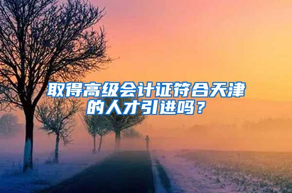 取得高级会计证符合天津的人才引进吗？