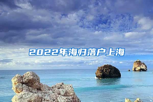 2022年海归落户上海