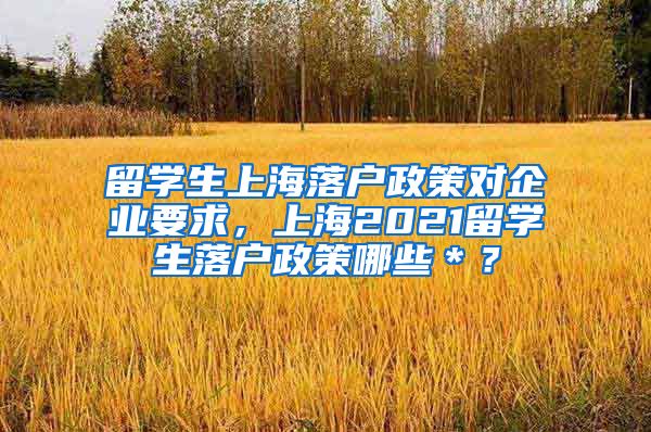 留学生上海落户政策对企业要求，上海2021留学生落户政策哪些＊？