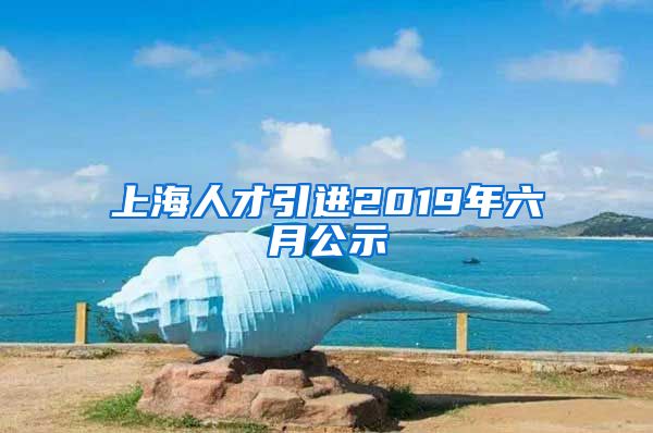 上海人才引进2019年六月公示