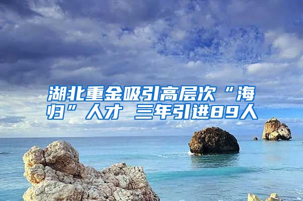 湖北重金吸引高层次“海归”人才 三年引进89人