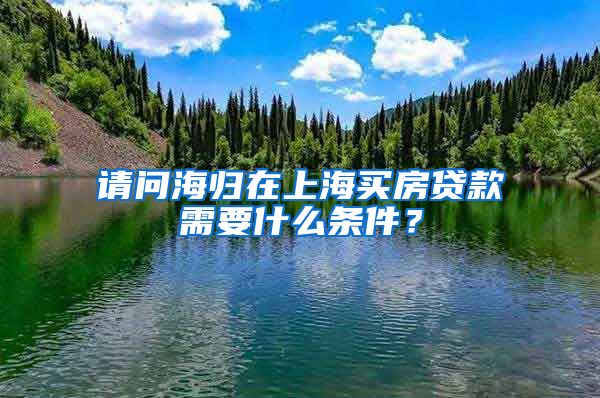 请问海归在上海买房贷款需要什么条件？