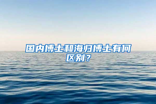 国内博士和海归博士有何区别？