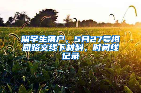 留学生落户，5月27号梅园路交线下材料，时间线记录