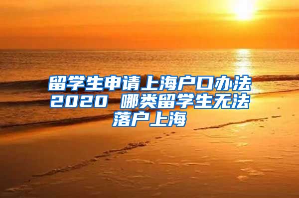 留学生申请上海户口办法2020 哪类留学生无法落户上海