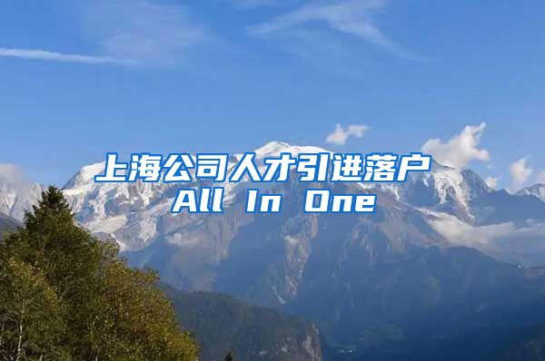 上海公司人才引进落户 All In One