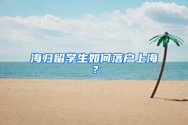 海归留学生如何落户上海？