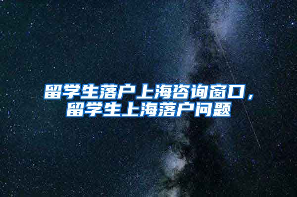 留学生落户上海咨询窗口，留学生上海落户问题