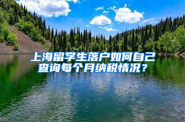 上海留学生落户如何自己查询每个月纳税情况？