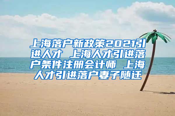 上海落户新政策2021引进人才 上海人才引进落户条件注册会计师 上海人才引进落户妻子随迁