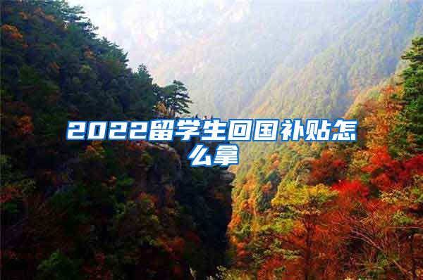 2022留学生回国补贴怎么拿