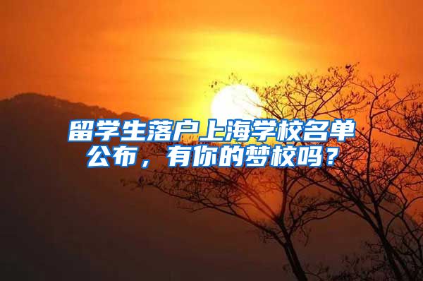 留学生落户上海学校名单公布，有你的梦校吗？