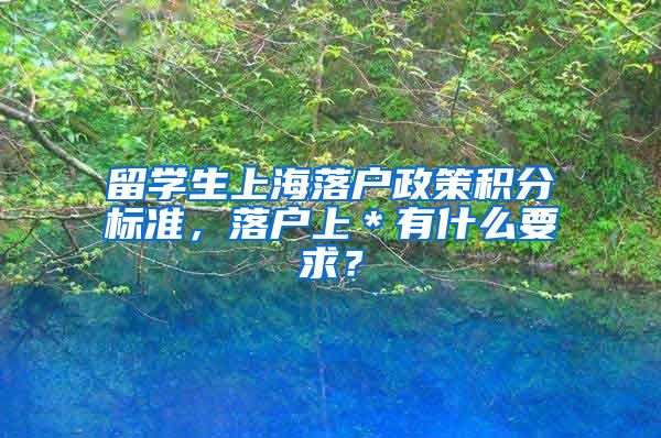 留学生上海落户政策积分标准，落户上＊有什么要求？