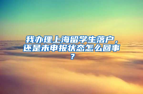 我办理上海留学生落户，还是未申报状态怎么回事？