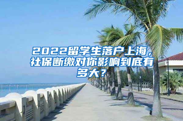 2022留学生落户上海，社保断缴对你影响到底有多大？