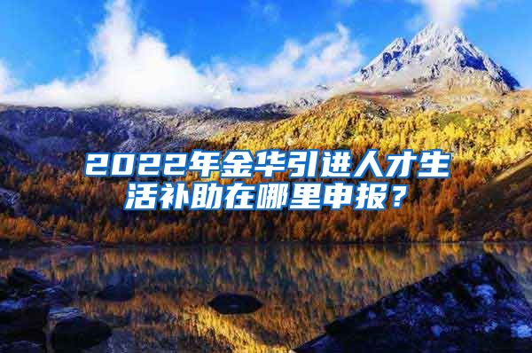 2022年金华引进人才生活补助在哪里申报？