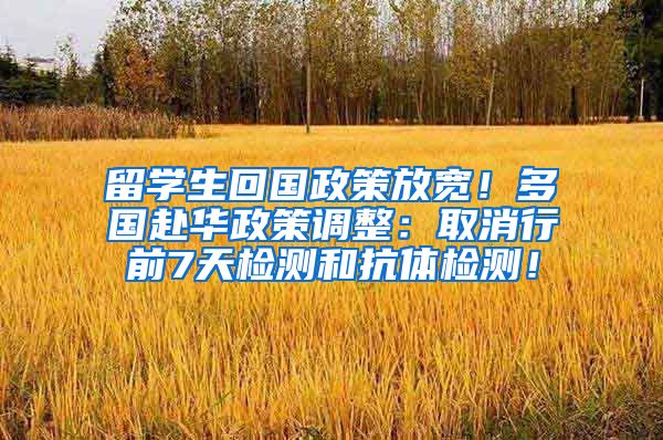 留学生回国政策放宽！多国赴华政策调整：取消行前7天检测和抗体检测！